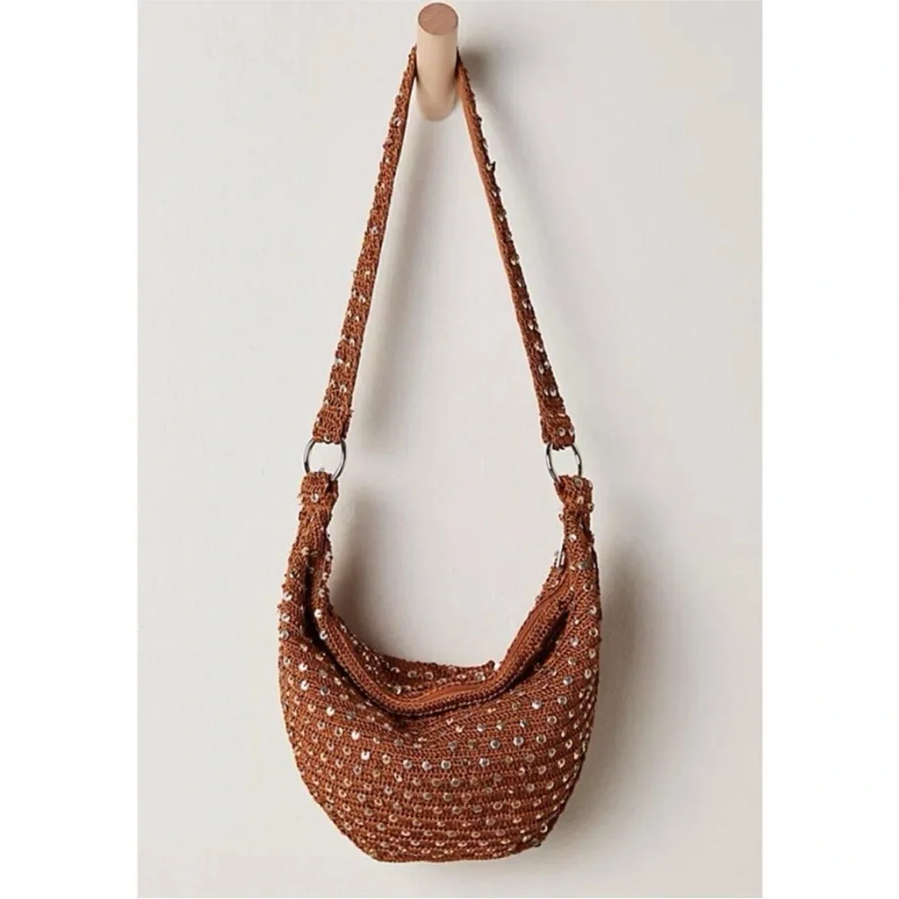 NEW Free People Catch My Shimmer Sequin Sling Bag - Picture 1 of 8